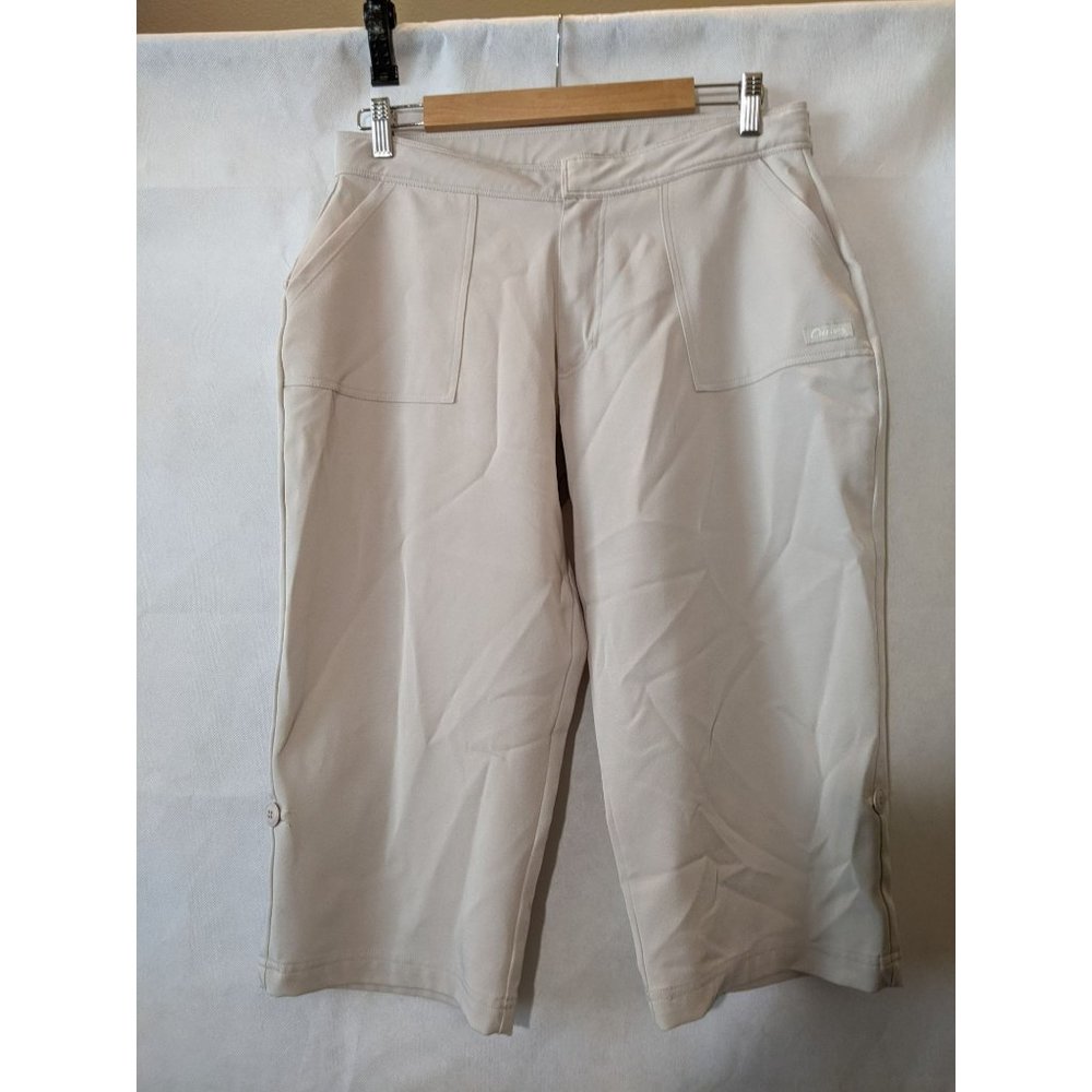 Curves Off-White Wide Leg Cropped Pants Size M